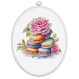 Luca-S counted cross stitch kit with hoop "French Macarons", 16x15cm, DIY Model