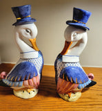 Vtg Unique STEPPIN' OUT DAPPER DUCKS Super Display Figurines/Bookends Italy EXC Model