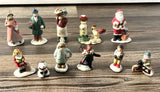 11 Christmas Village Towns People Ornament Decor Holiday Display Mini Figurines Model