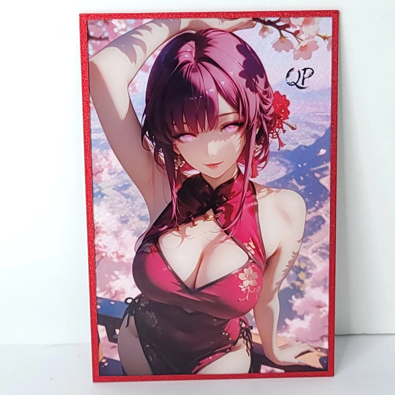 Kafka Red Glitter Holo Premium Waifu Card Anime Wall Art Oversized Board A5 Model