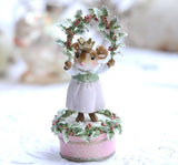 Wee Forest Folk Retired Christmas Figurine M-704 - Vintage Chris-Miss Model