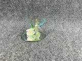 Glass Fairy Figurine w Flower & Shell Pearl Accent Small Decor Display Model