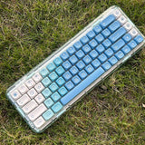 126 Keys MOA XOA Profile Blue White Yeeti PBT Dye Subs Keycap Set Model