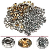 153PCS 3/8'' 15mm Boat Sewing Button Cover Fittings Snap Fastener Screw Tool Kit Model