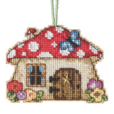 Mushroom House Cross Stitch Kit Mill Hill 2022 Ornament MH162215 Model