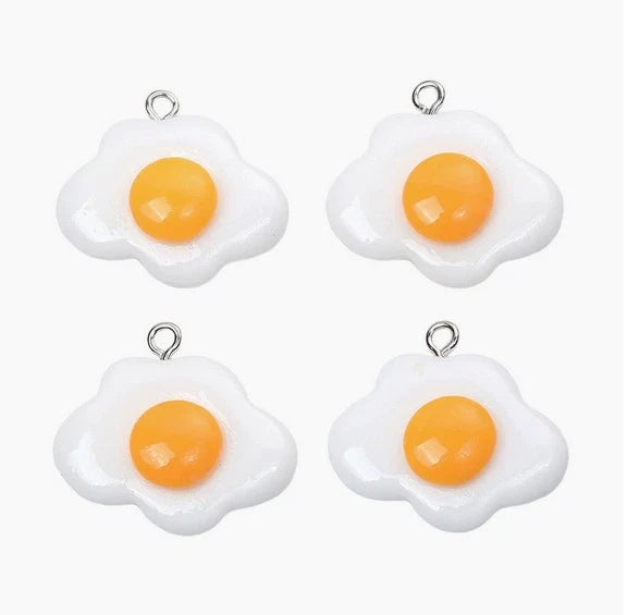20pcs resin fried egg Pendants DIY Earrings Jewelry Making Charms Charms