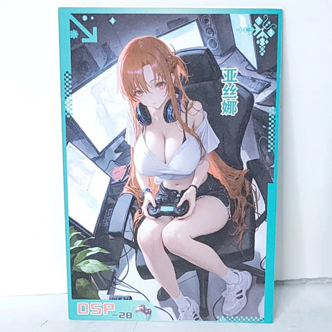 Asuna Waifu Card Anime Gamer Girl Matchmaker Wall Art Oversized Board A5 Model
