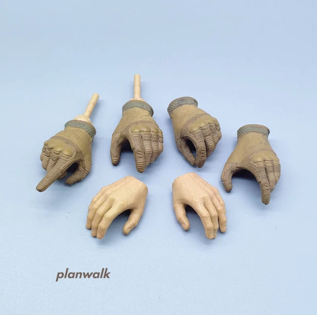 6PC Soldier SSO Glove Hands Model For 12" Action Figure 1/6 Scale Male Model
