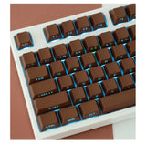 Side Printed Van Dyke Brown Keycaps Shine Through PBT Doubleshot Keycap Set Model