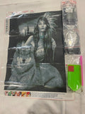 5D DIY Diamond Art Painting Kit Craft Native Lady with Wolf Model