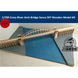 1/700 Cross River Arch Bridge Scene Platform DIY Wooden Assembly Model Kit CY709 Model