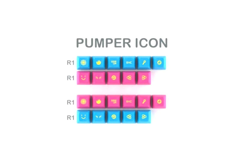 Drop + ABS Doubleshot SA Cyberpunk Pumper Keycap Pumper Icon Kit,22pcs Model