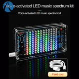 LED Music Spectrum DIY Kit Voice Control Dynamic Dot Matrix Spectrum Screen 5V Model