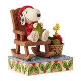 Jim Shore Peanuts Snoopy in Rocking Chair Knitting Figurine 6017232 Model