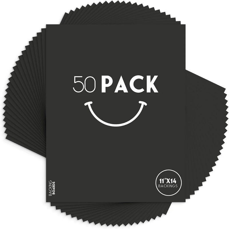 50 Pack 11X14 Uncut Photo Mat Matboards, Black Model
