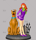 Daphne & Dog 3D Printing GK Figure Model Kit Unpainted Unassembled Garage Kit Model