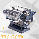 DIY Mini V8 Engine Model Kit Working Miniature Motor Silver. Model
