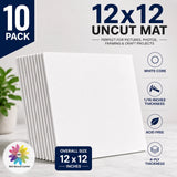 10 Pack 12x12 White Frame Backing Boards Photo Art Print Backer Sheets Craft Model