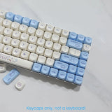 Anime Cinnamon Dog PBT Keycaps Set Cute Blue MA Profile for Cherry MX Keyboards Model