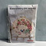 Embroidery DIY Art Kit Birds & Flowers #CX9880 Sealed Ring NOT Included Model