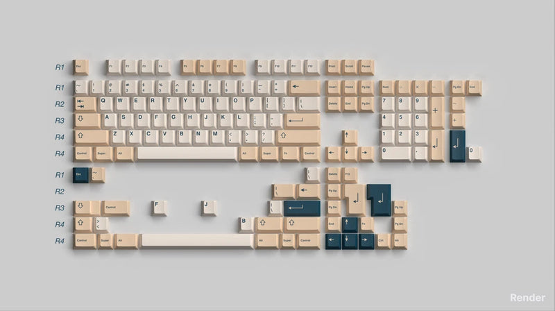 GMK Birch - Base Kit Keycaps + RAMA Metal Artisan Model