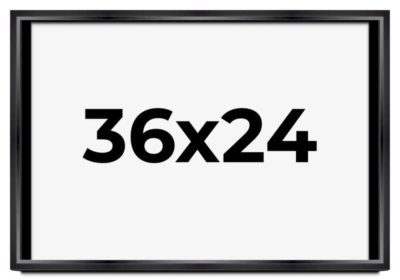 36x24 Shadow Box Frame Black | 1.25 inches Deep Real Wood Contemporary Shadowbox Model