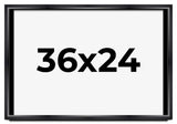 36x24 Shadow Box Frame Black | 1.25 inches Deep Real Wood Contemporary Shadowbox Model