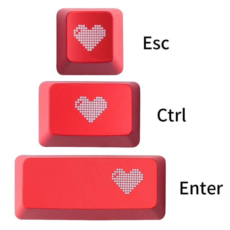 Red Keycap Heart Style Keycap Fit for Cherry MX Switch Logitech G512 G610 G710 Model