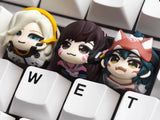 Overwatch Customized Key Caps Resin Mercy D.VA Kiriko Gamer Gift Model