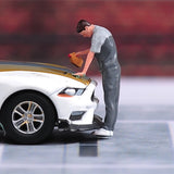 Miniature Figure Scene Props 1/64 The Mechanic Added Oil Model For Car Vehicles Model