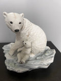 Vintage 1990 Polar Expedition Collection Polar Bears Fine Porcelain Figurine Model