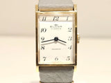 VINTAGE LUXURY SWISS GOLD PLATED RECTANGLE TANK LADIES MECHANICAL WATCH"ELOGA Model