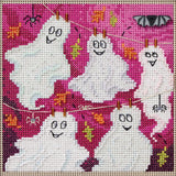 Ghost Line Cross Stitch Kit Mill Hill 2026 Buttons & Beads Autumn MH142622 Model