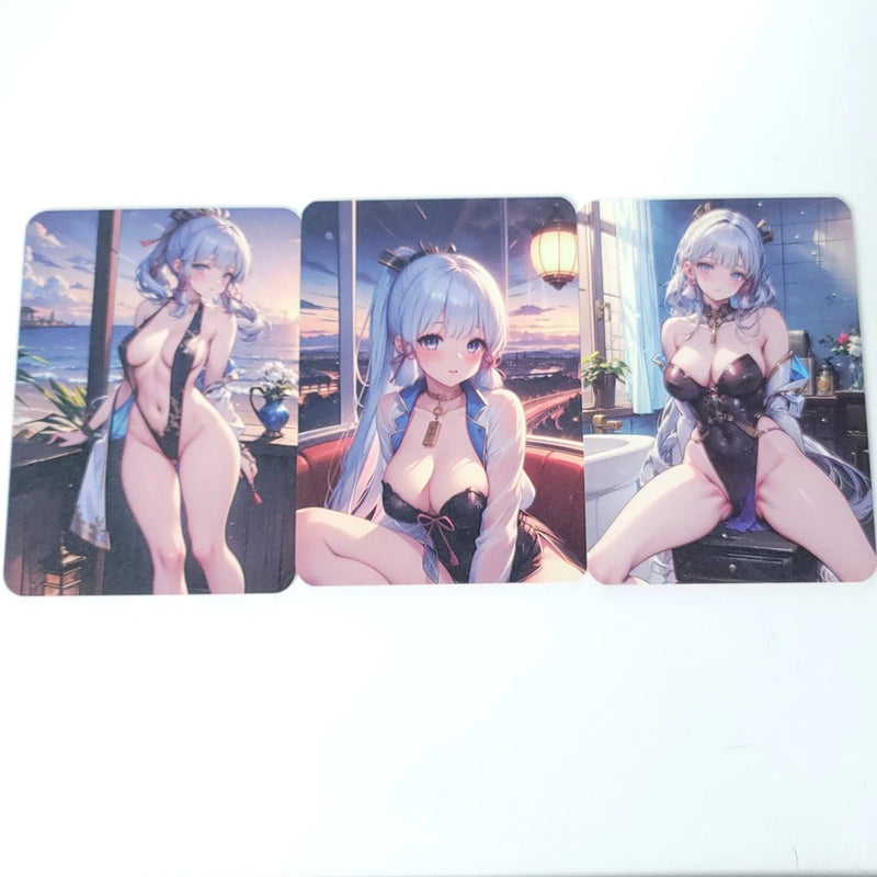Ayaka Beach Bathroom Anime Waifu Art Oversized Board A6 Lot of 3 Model