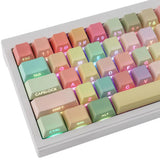 133 Keys Shine Through Cute Rainbow Candy PBT Keycaps Side Printed Cherry MX Model