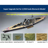 Super Upgrade Set for 1/350 Scale Bismarck Model (Wooden Deck Brass Barrel PE) Model