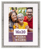 16x20 Frame Silver With White Picture Mat For 16x20 Photo - Silver 18x24 Frame T Model