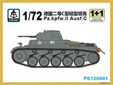 S-model 1/72 PS720001 Pz.Kpfw.II Ausf.C Light Tank (1+1) Model