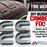 TESLA Model S X PLAID- REAR CAMBER KIT ALIGNMENT SHIMS -DIY TIRE WEAR FIX 1.5deg Model