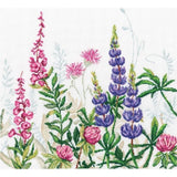 RTO counted cross stitch kit cushion "Lupins", 40x40cm, DIY Model