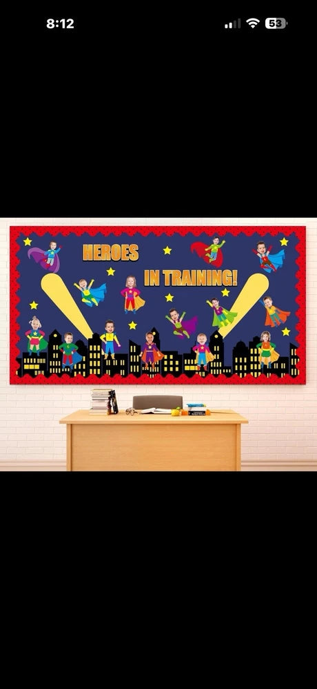 Super Themed Hero Bulletin Board Decoration Set DIY Photo Crafts Hero Themed Bul Model