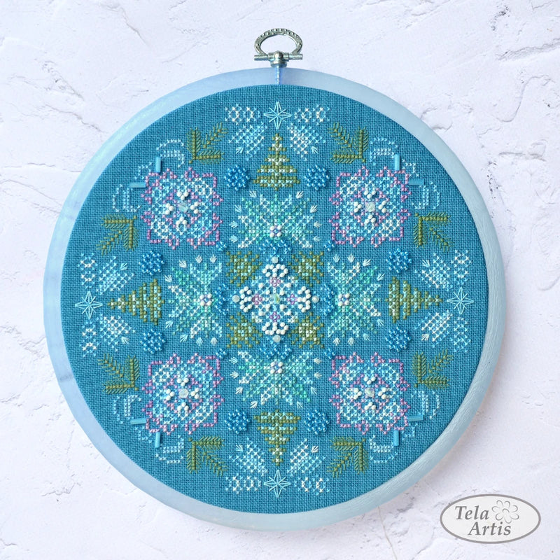 DIY Cross Stitch Embroidery Kit Winter mandala Home Decor Sampler Craft Art Model