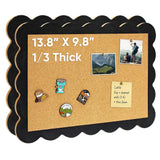 Scalloped Rectangle Cork Board, 9.8x13.8 Inch Decorative Pin Board for Photos... Model