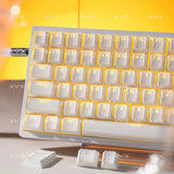 XVX Prism Shine Through PBT Keycap Set 142-Key Cherry Profile White Doubleshot Model