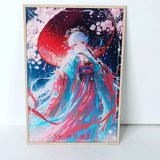Ayaka Cherry Blossoms Abstract Waifu Card Anime Girl Wall Art Oversized Board A5 Model