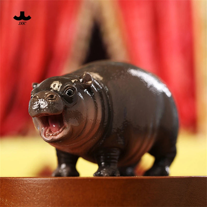 JXK 1:6 Baby Hippopotamus Statue Hippo Animal Collection Model Decor Gift Kids Model