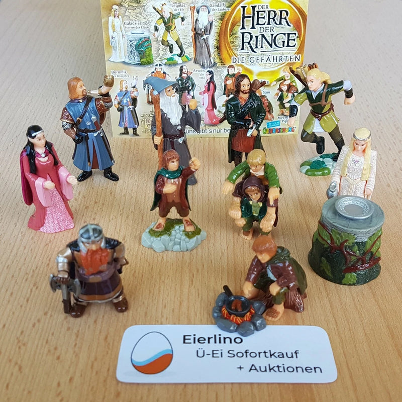 FULL SET: LORD OF THE RINGS mini figurine FELLOWSHIP OF THE RING kinder LOTR Model