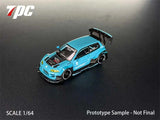 TPC 1:64 Kevmannz GT EG blue carbon fiber Diecast Model Car Model