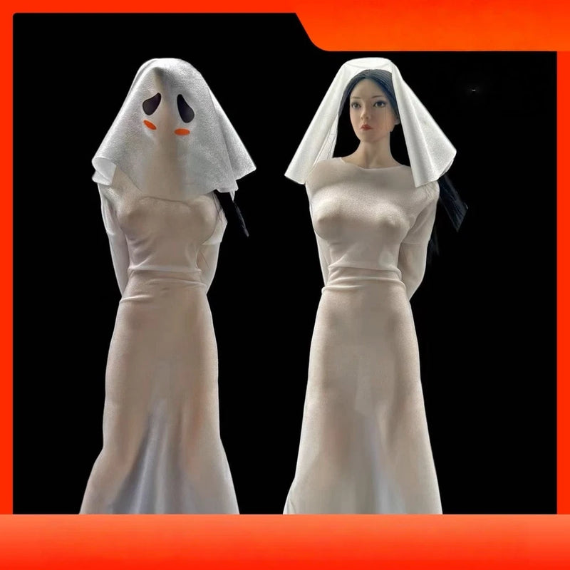 CJG-06 1/6 Wight Dress & Headdress Model Fit 12'' Body Figures Model