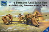 Riich Models RV35044 1/35 6 Pounder Anti Tank Gun with British/Commonwealth Crew Model